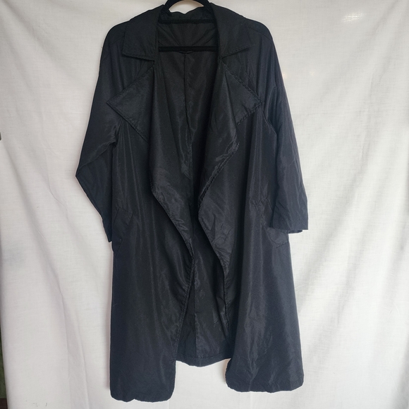 SHEIN Jackets & Blazers - Shein Curve Size 0XL Black Long Thin Trench Coat Windbreaker Raincoat